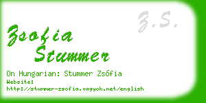 zsofia stummer business card